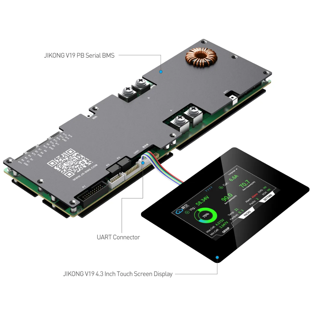 4.3 inch JK UART Display for v19 Inverter BMS.