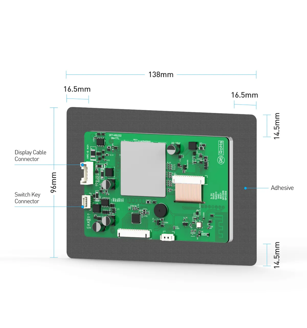 4.3 inch JK UART Display for v19 Inverter BMS.