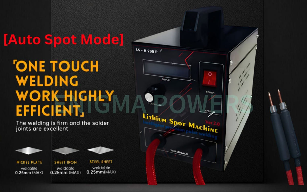 Lithium Battery Spot welding Machine Reliable 2 with 2 years warranty. 4kw peak power. It can weld Nickel strip on cylindrical lithium cells.