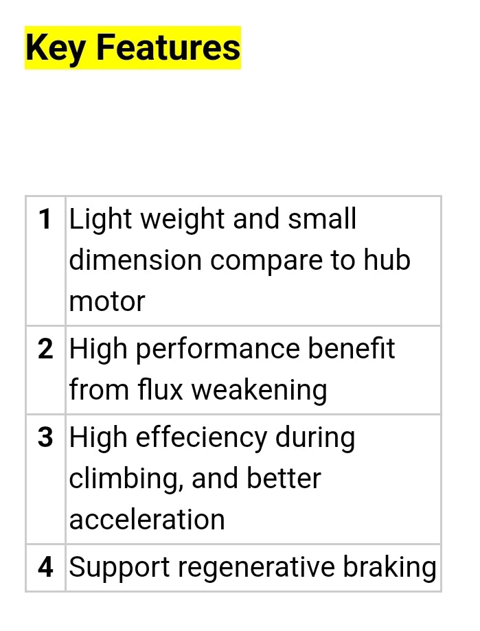 QS MOTOR QS138 V3 70H 3000W 72V 100kmph Mid Drive Motor with 1:2.35 Gearbox (Pre-order 5-7 days delivery time)