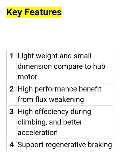 QS MOTOR QS138 V3 70H 3000W 72V 100kmph Mid Drive Motor with 1:2.35 Gearbox (Pre-order 5-7 days delivery time)