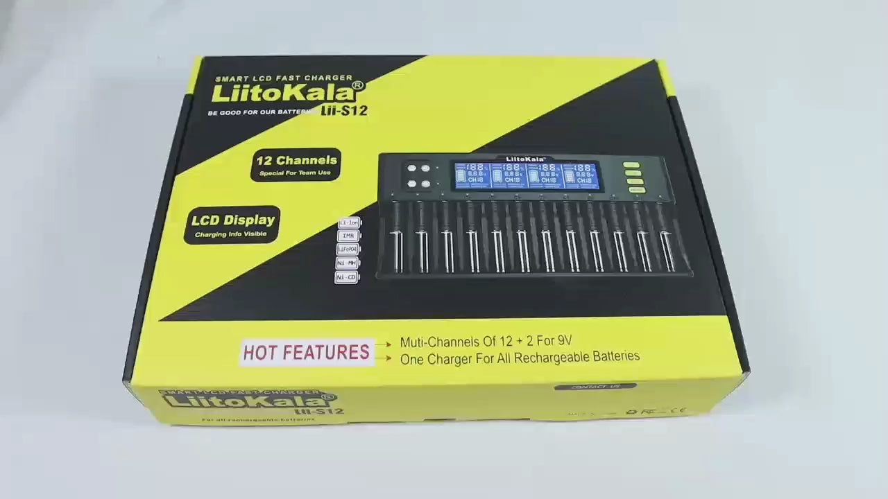 新品！リチウム電池12本充電器・アダプター付・Liitokala Lii-s12 LiitoKala Lii-S12 Battery Charger : Amazon.in: Electronics