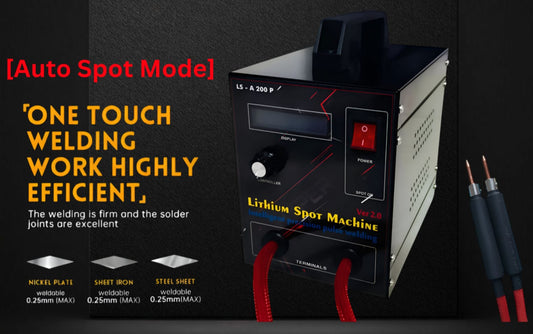 3KVA LS-A100 Portable Lithium Cell Spot Welding Machine for Battery Pack - Includes Double Pen and Pedal
