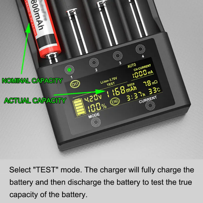 Intelligent Charger Test Battery Capacity for LiitoKala Lii-600 18650 26650 21700 26700 AA AAA Battery Charger