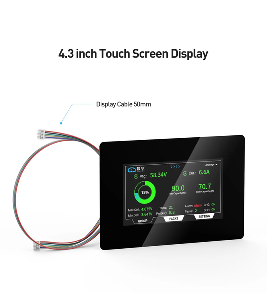 4.3 inch JK UART Display for v19 Inverter BMS.