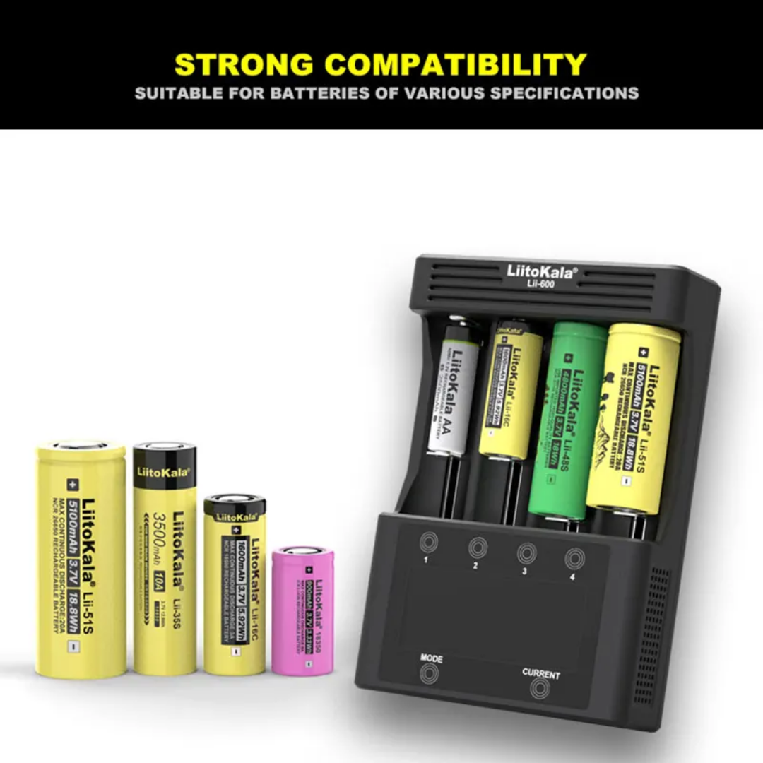 Intelligent Charger Test Battery Capacity for LiitoKala Lii-600 18650 26650 21700 26700 AA AAA Battery Charger